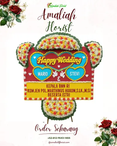 Karangan Papan Bunga Pernikahan di Campursalam